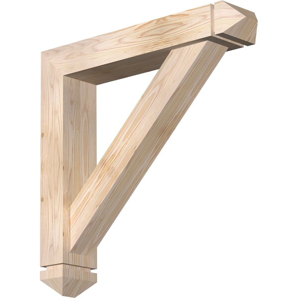 Ekena Millwork Traditional Arts and Crafts Smooth Bracket w/ Offset Brace, Douglas Fir, 5 1/2"W x 28"D x 28"H BKT0604X28X28TRA03SDF - main